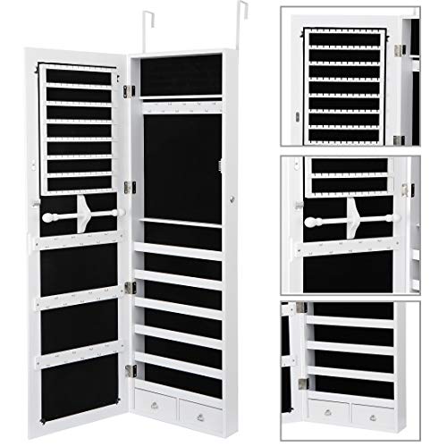 ZENY Jewelry Armoire Jewelry Organizer with Full Mirror