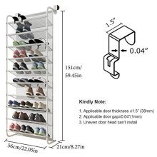TZAMLI 10-Tier Shoe Rack Over The Door Shoe Organizer