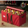 Large Christmas Ornament Storage Box with Dual Zipper Closure
