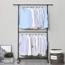 Double Hanging Rod Metal Clothing Rack