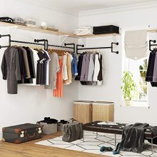 Wall-Mounted Clothes Rack Industrial Pipe Clothes Hanging Bar