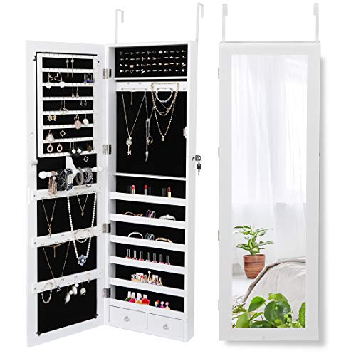 ZENY Jewelry Armoire Jewelry Organizer with Full Mirror