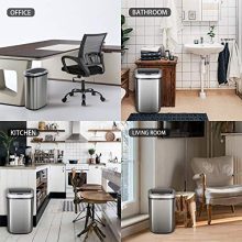 Waste Bin Mute Metal Garbage Can with Lid Stainless Steel