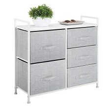 Wide Dresser Storage Tower Easy Pull Fabric Bins