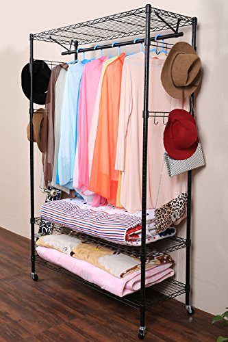 Shelving Unit Garment Rack with Hanger Bar