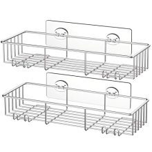 Rustproof Bathroom Shelf Organizer with Hooks for Hanging Razor