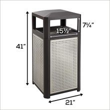Indoor Trash Can with Perforated Galvanized Steel Panel