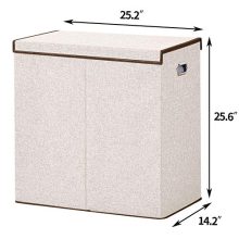 Laundry Sorting: Double Hamper with Removable Liners and Magnetic Lid