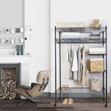 JS HOME Heavy Duty Garment Rack, Free-Standing Rolling