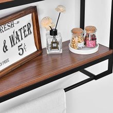 Rustic Wall Shelf with Metal Wall Mounted Wood Shelving