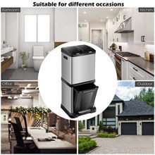 Step Trash Can 8.5 Gallons Stainless Steel Triple