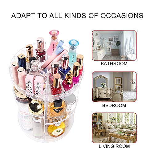 360 Degree Spinning Makeup Organizer, sanipoe Adjustable Makeup Carousel
