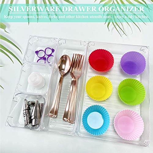 16 PCS Drawer Organizer Plastic Makeup Bathroom Drawer Organizer