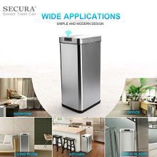 Secura 13 Gallon Automatic Trash Can, Stainless Steel
