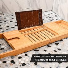 Bamboo Bathtub Tray - Perfect Expandable Bathtub Caddy