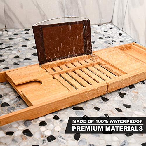 Bamboo Bathtub Tray - Perfect Expandable Bathtub Caddy