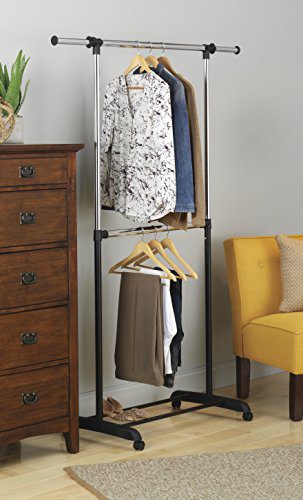 Whitmor Adjustable 2-Rod Garment Rack