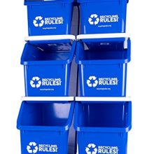 Blue Stackable Recycling Bin Container with Handle