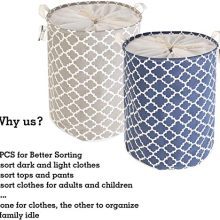 2PCS Drawstring Laundry Basket - Stylish, Waterproof, and Collapsible Laundry Hampers for Efficient Sorting! 🧺🌟