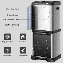 Step Trash Can 8.5 Gallons Stainless Steel Triple