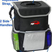 Waterproof Car Trash Can with Lid and Storage Pockets