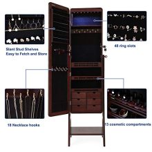SONGMICS 8 LEDs Jewelry Cabinet Armoire