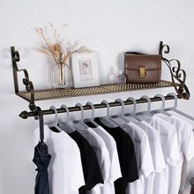 Wrought Iron Coat Rack Shelf Wall Mounted