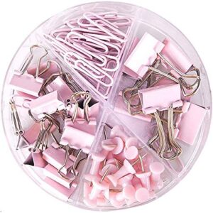 Paper Clips and Binder Clips Push Pins Set and Holder