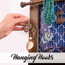 Wall Mounted-Rustic Wooden Jewelry Hanger