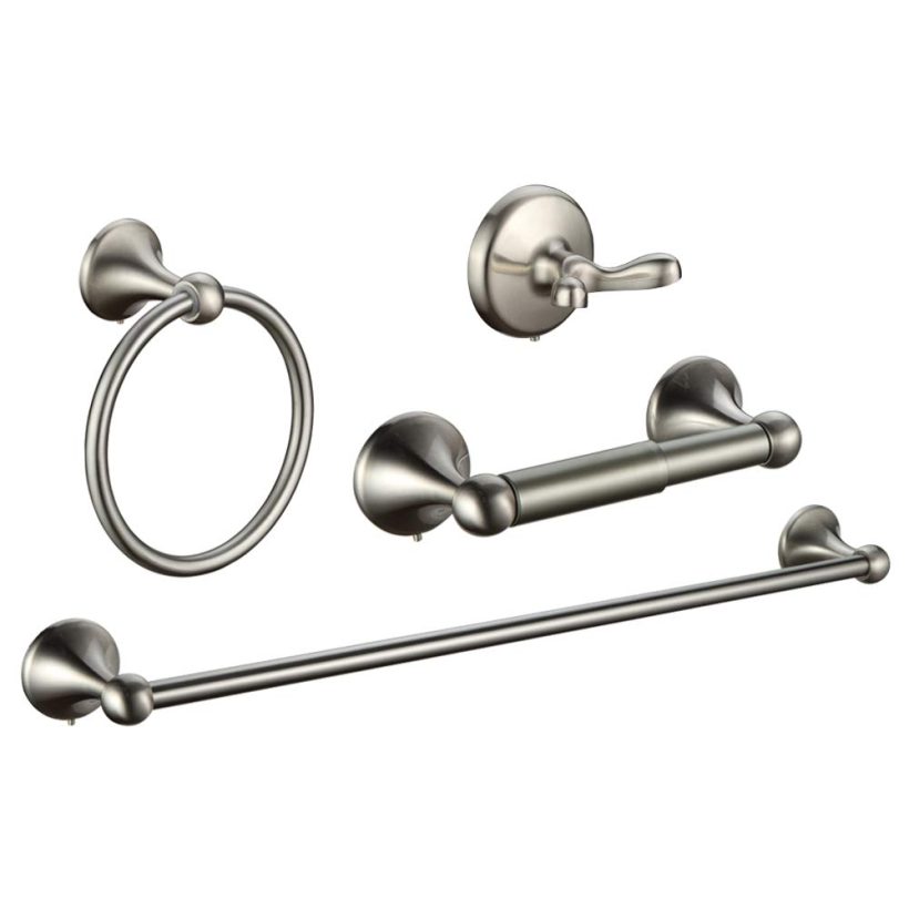 Bathroom Hardware Set Wall Mounted, 4 Piece Accessories