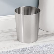iDesign Patton Round Metal Trash Can, Waste Basket Garbage