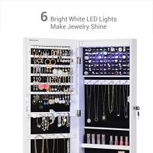SONGMICS 47.2" H Full Screen Mirrored Jewelry Cabinet Armoire