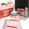 OFFICE ALMIGHTY Rose Gold Desk Organizer for Women