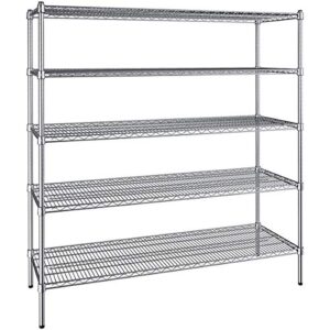21 inch x 54 inch Chrome Wire 5 Shelf Kit