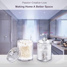 Qtip Holder Storage Canister Clear Plastic Acrylic Jar