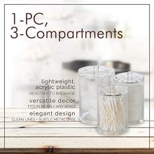 ARAD Cotton Ball, Swab, and Q-tip Storage Set, 1-Piece