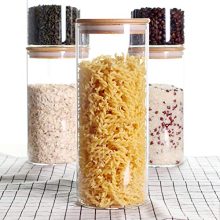 Stackable Kitchen Canisters Set Storage Jars Containers with Airtight Bambooa