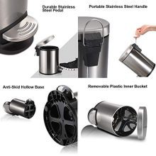 CTETC Round Small Trash Can with Lid Soft Close