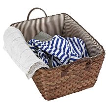 Fabric Lined Double Handle Storage Bin