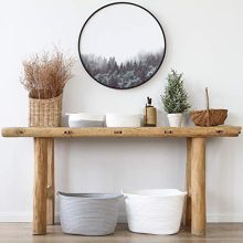 Sea Team Oval Cotton Rope Woven Storage Basket with Handles