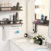 LYNNC 3 in 1 Rustic Floating Shelves, Decorative Storage Shelves