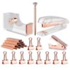 KIDMEN Rosegold Desk Accessory Kit,Set of Stapler