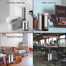 CTETC Round Small Trash Can with Lid Soft Close