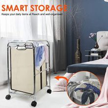Simple Trending 2-Bag Laundry Hamper Sorter Cart