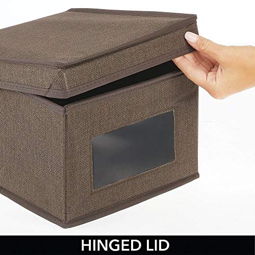 mDesign Soft Fabric Stackable Closet Storage Organizer Box