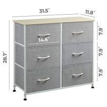 6-Drawer Fabric Dresser for Bedroom & Entryway Storage | Sturdy Metal Frame