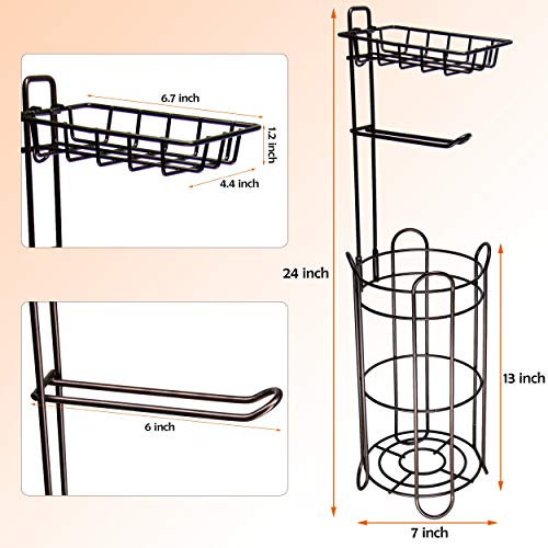 FORUP Freestanding Metal Toilet Paper Roll Holder Stand and Dispenser