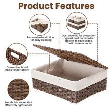Woven Shelf Baskets Set for Storage Organizing