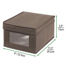 mDesign Soft Fabric Stackable Closet Storage Organizer Box