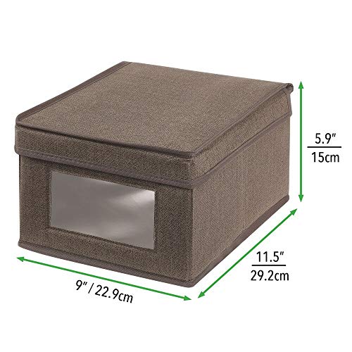 mDesign Soft Fabric Stackable Closet Storage Organizer Box